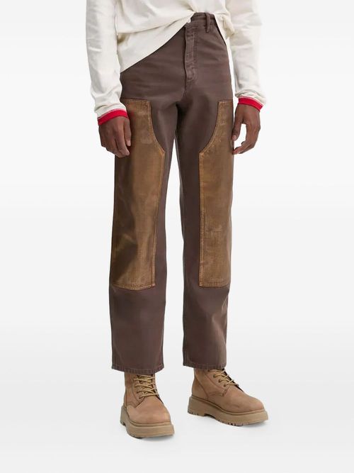 Embellish-panel trousers - Brown