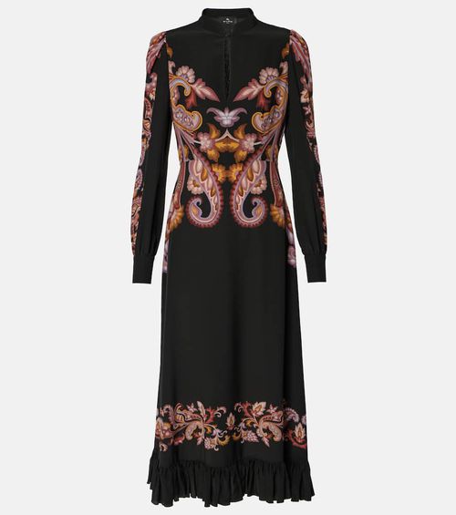 Paisley silk midi dress