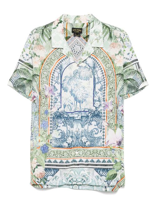 Jardim Party-print shirt - Green