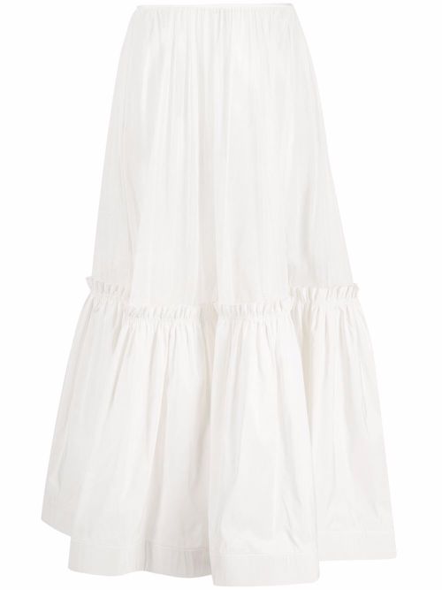 Flared maxi skirt - White