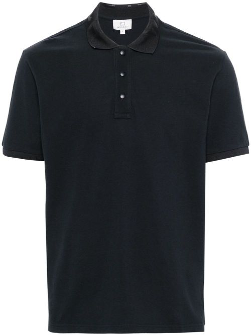 Logo-print cotton polo shirt - Blue