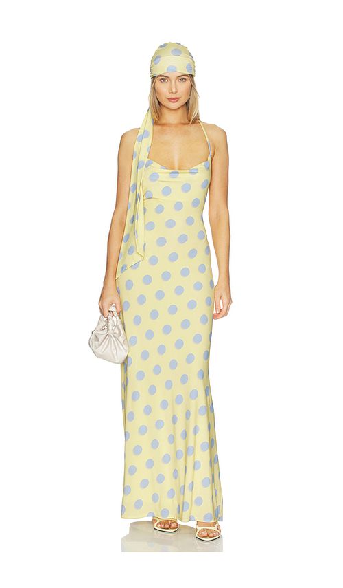 AFRM Kim Dress & Hair Wrap Set in Yellow. - 1X also in L, M, S, XL, XS