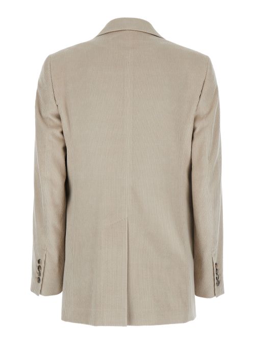 Cotton-Cashmere Blend Blazer — Beige