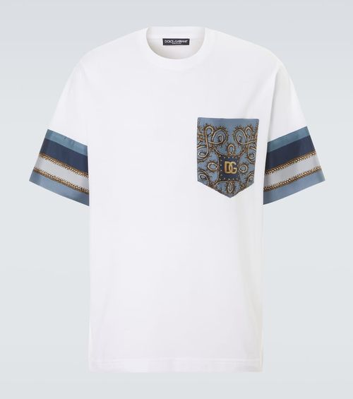 Printed cotton and silk T-shirt