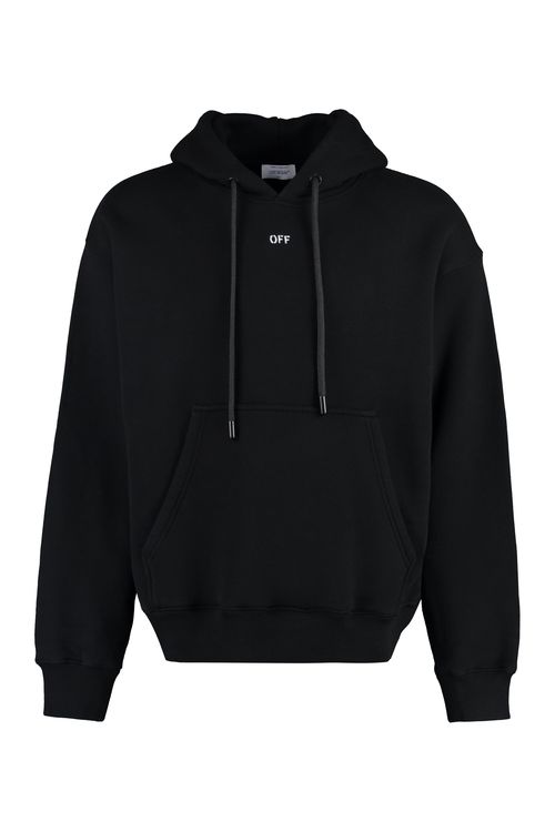 Logo-Embroidered Hoodie — Black