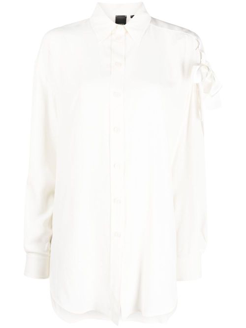 Bow-detail pointed-collar shirt - White
