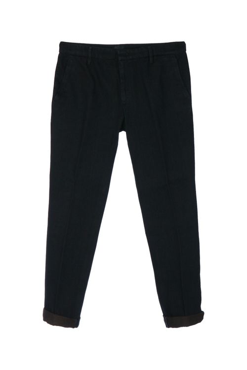Cotton-Blend Trousers — Black