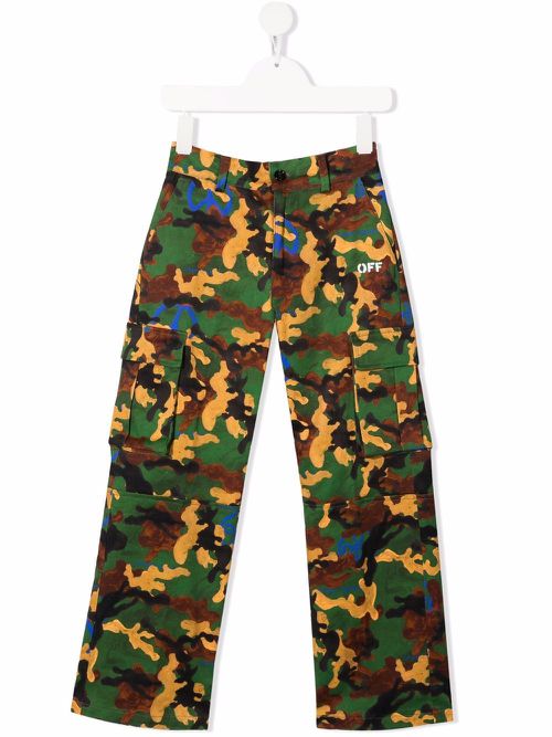 Camouflage-print trousers - Green
