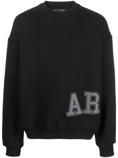 Logo-print cotton sweatshirt - Black