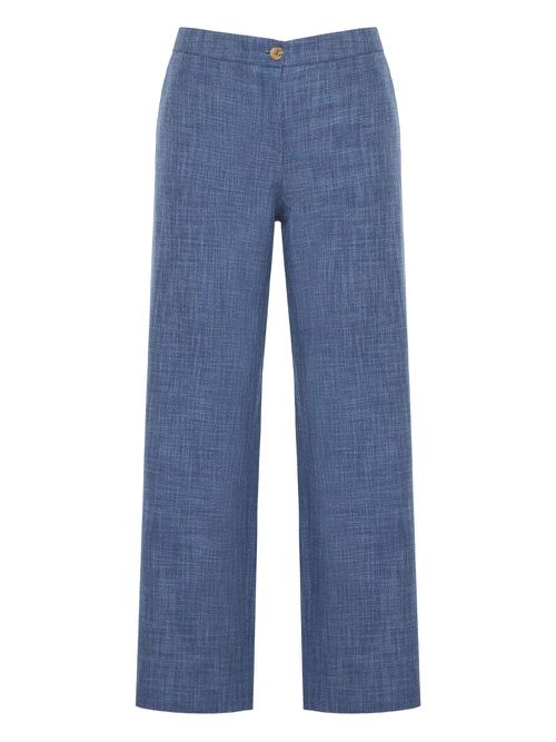 Button-fastening trousers - Blue