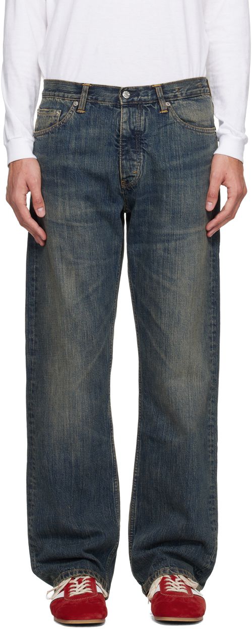 Blue Relaxed Bootcut Rush Jeans