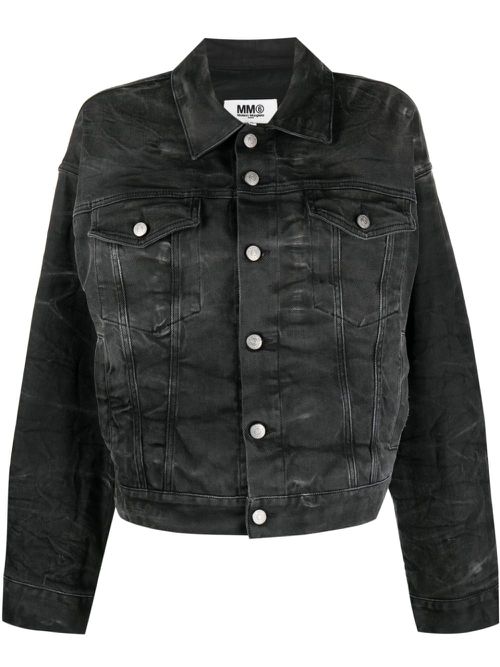Distressed denim jacket - Black