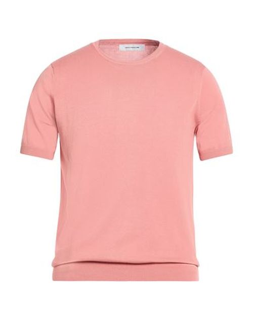 Man Sweater Salmon pink Size L Cotton