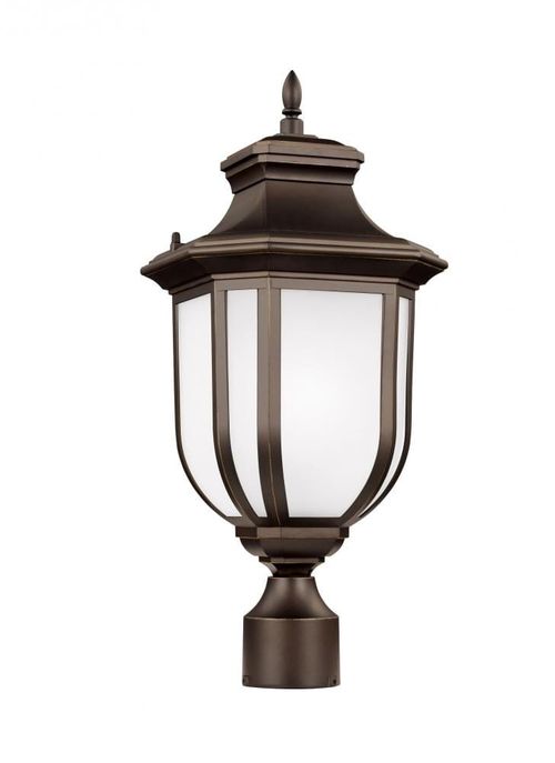 Antique Bronze One Light Outdoor Post Lantern from the Childress Collection