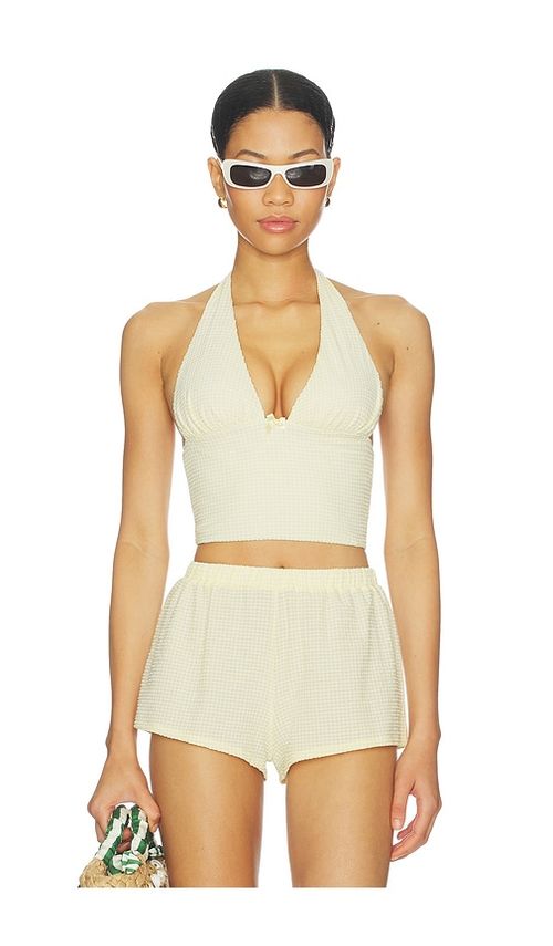 Tularosa Hampton Tankini Top in Yellow. - XXS also in XS, S, M
