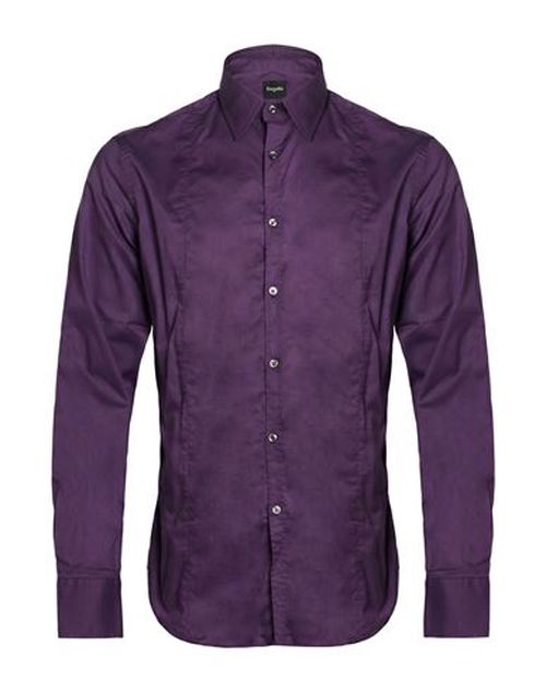 Man Shirt Purple Size XL Cotton, Elastane