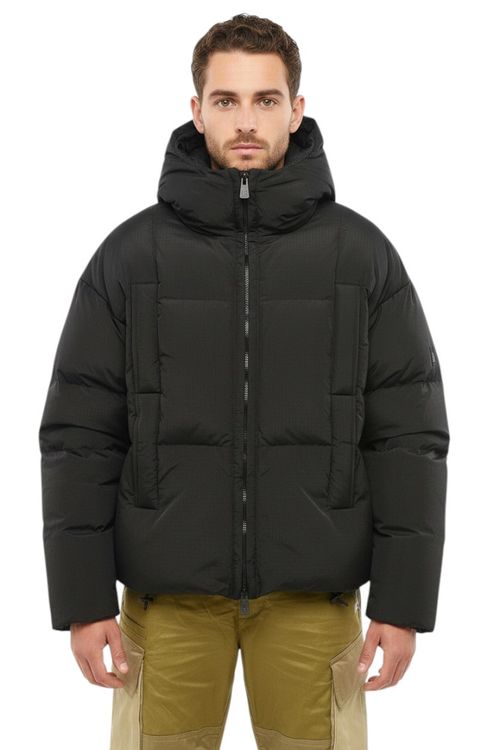 Black Quilted Hood Jacket