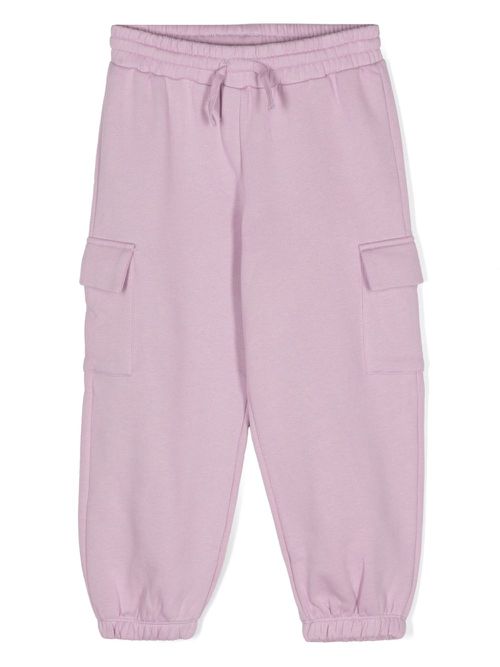 Cotton jersey tapered track pants - Purple