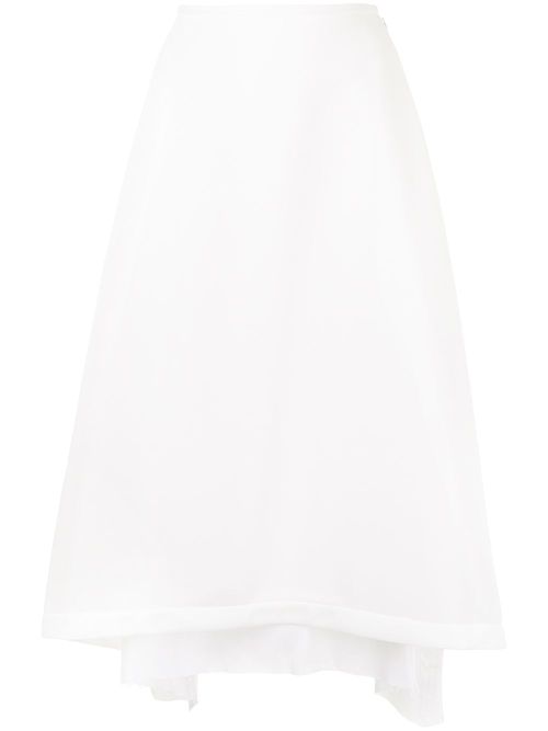 Jersey knit flared skirt - White