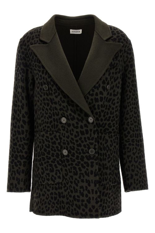 P. A.R. O.S. H. Animal Print Double-Breasted Blazer