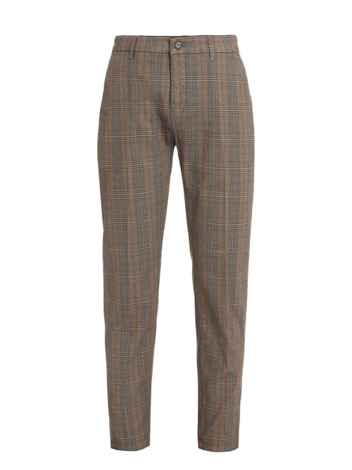 Checked tailored trousers - Brown