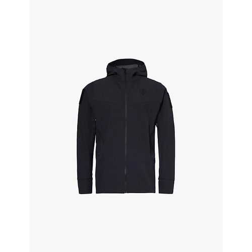 Mens Black Veles Brand-patch Stretch-shell Hooded Jacket 