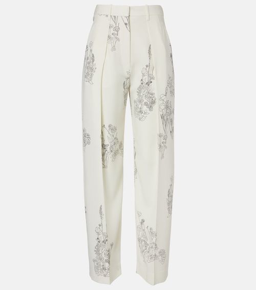 Floral wide-leg pants