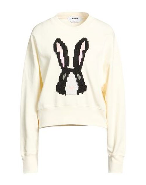 Woman Sweatshirt Ivory Size L Cotton