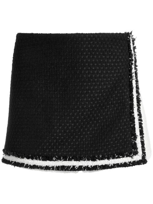 Darma two-tone tweed skorts - White