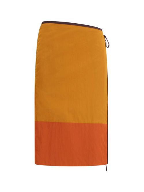 Tie-Detail Colour-Block Skirt — Orange