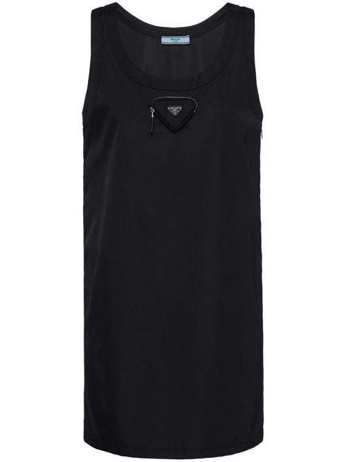 Re-Nylon mini dress - Black