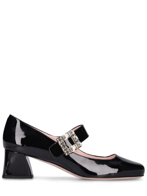 45mmtres Vivier Strass leather pumps