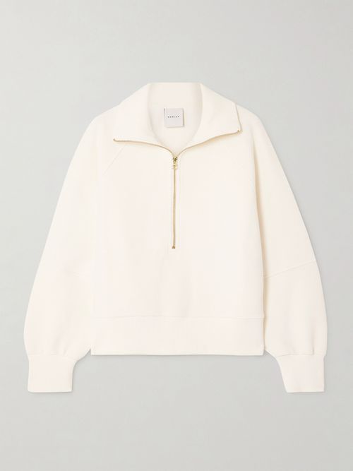 Milano Ribbed Cotton-blend Jersey Sweatshirt - Ivory