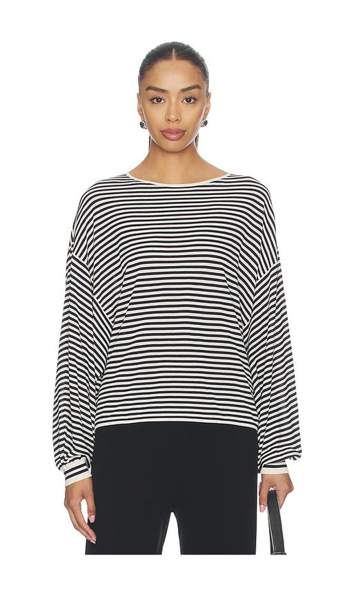 FRAME The Striped Slouchy Sweater in Cream Multi. L also in XS
