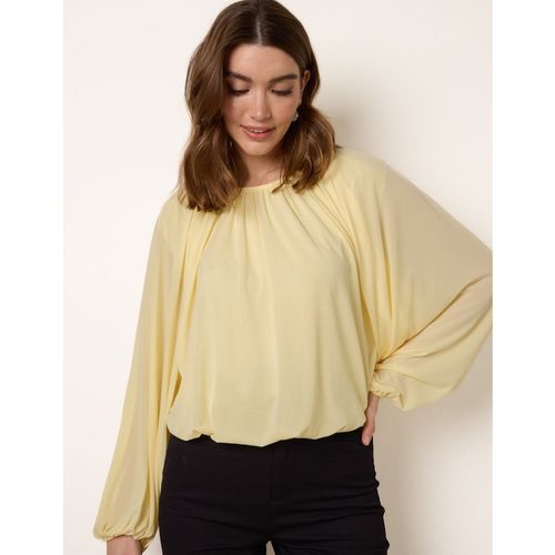 Blue Vanilla Womens Batwing Puffball Blouse - Yellow - One