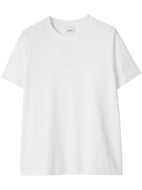 Tonal embroidered-logo T-shirt - White