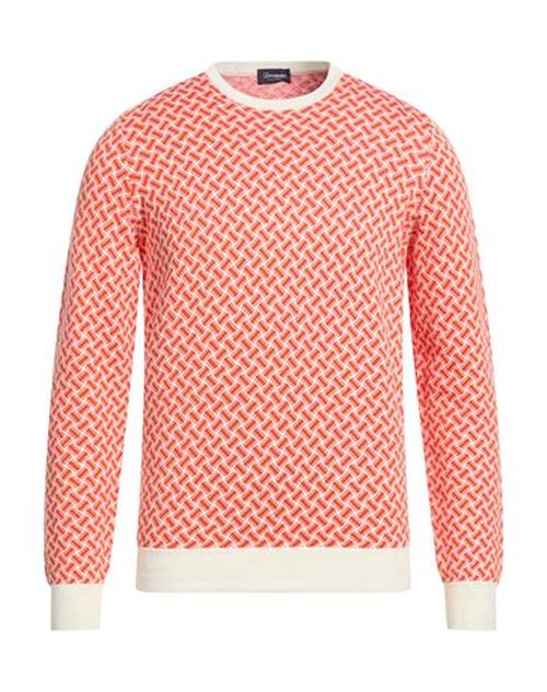 Man Sweater Orange Size 36 Cotton, Linen, Polyester