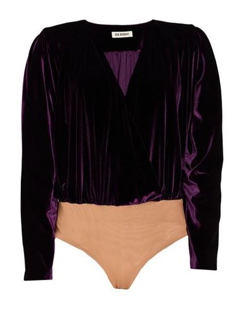 Woman Bodysuit Purple Size 4 Polyester, Elastane