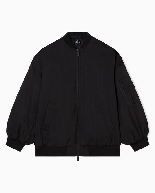 Bomber jacket with ruffles on the back