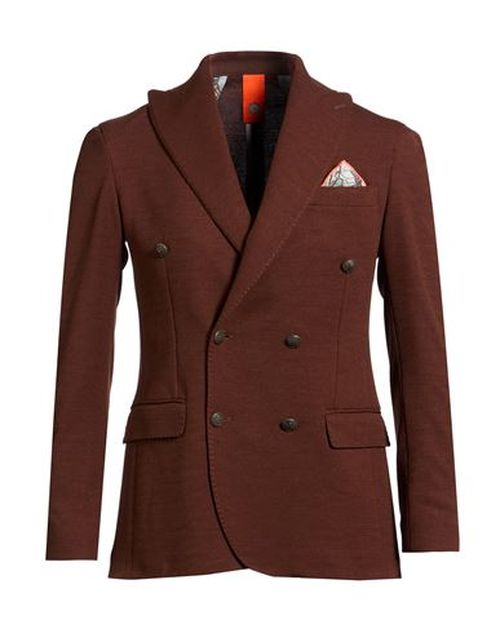 Man Blazer Brown Size 36 Polyester, Cotton, Elastane