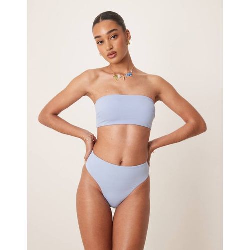 ASOS DESIGN Womens Maya mix and match high leg waist bikini bottom in blue - Sky Blue