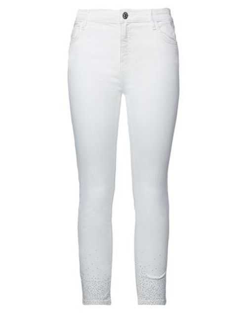 Woman Jeans White Size 27 Cotton, Viscose, Elastane