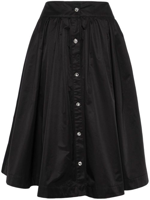 A-line pleated midi skirt - Black