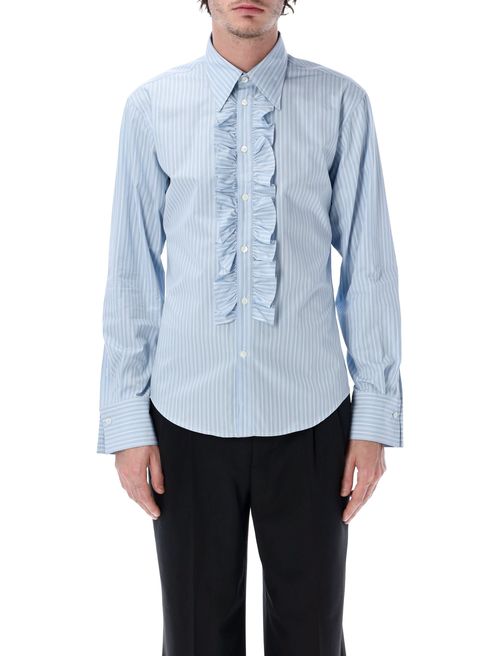 Refined Ruffled Shirt for Men Size 40