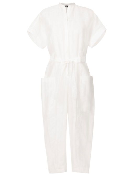 Flax tapered-jumpsuit - White