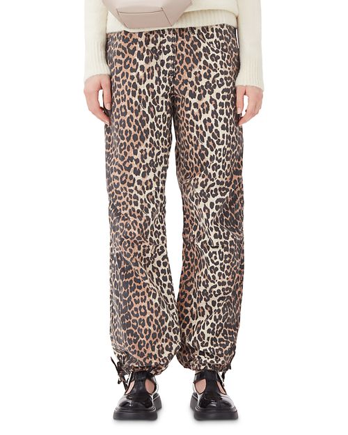 Leopard Print Drawstring Pants