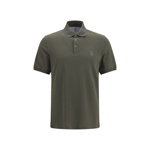 Bicolor Cotton Polo Shirt — Green