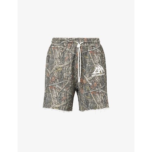 Mens Camo Rhinestone Cotton Shorts