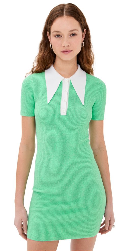 JoosTricot Mini Polo Dress Persian Green/Whipped Cream