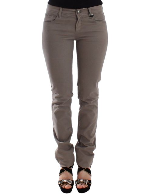 Skinny Cotton Jeans — Beige